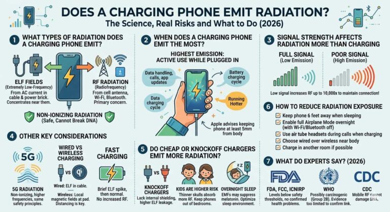 does a charging phone emit radiation